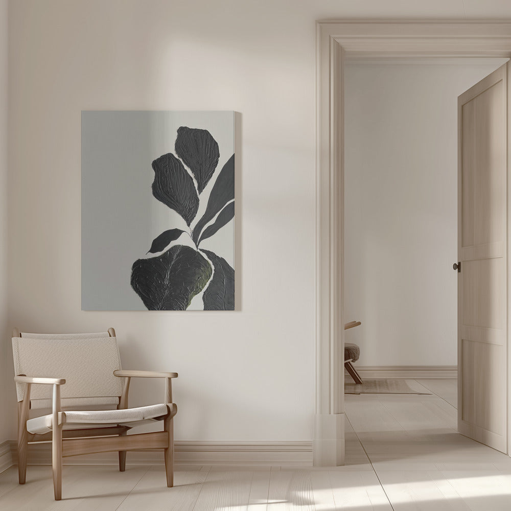 Artwork- Floral Abstract 9-36X48inches-In White Floating Frame