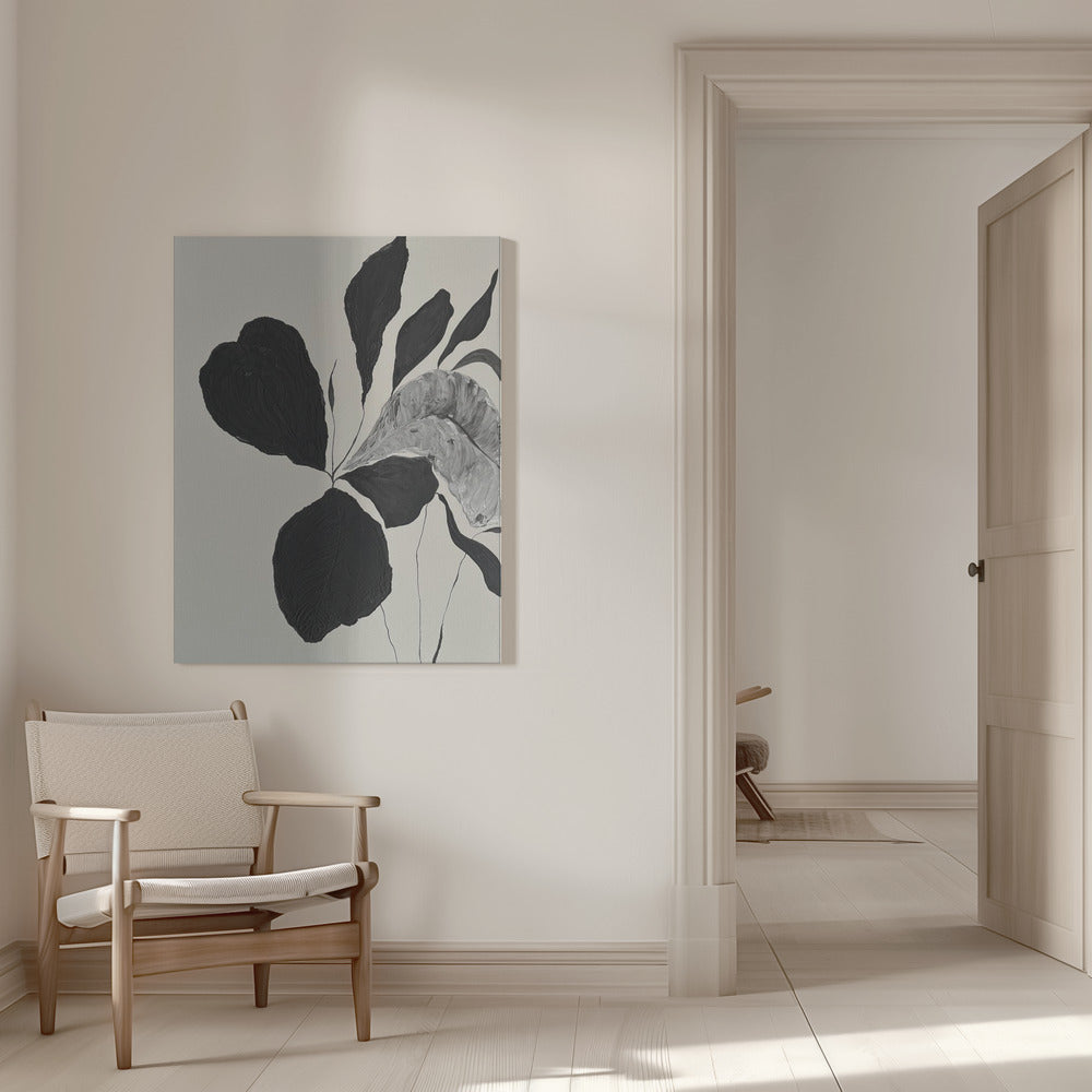 Artwork- Floral Abstract 10-36X48inches-In White Floating Frame