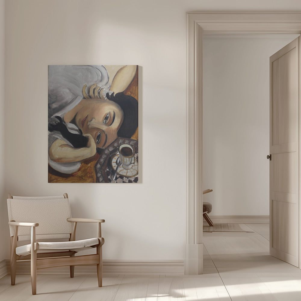 Artwork Lorette Con Una Tazza Di Caffe 1916 -inches