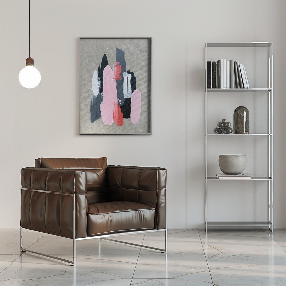 Pink Black and Grey 1 Wall Artwork 0