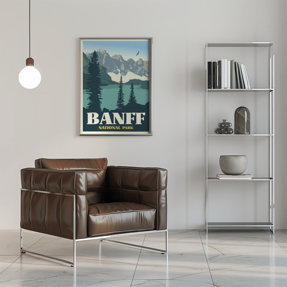 Wall art Banff National Park Travel Print-16X20inches-In Black Floating Frame