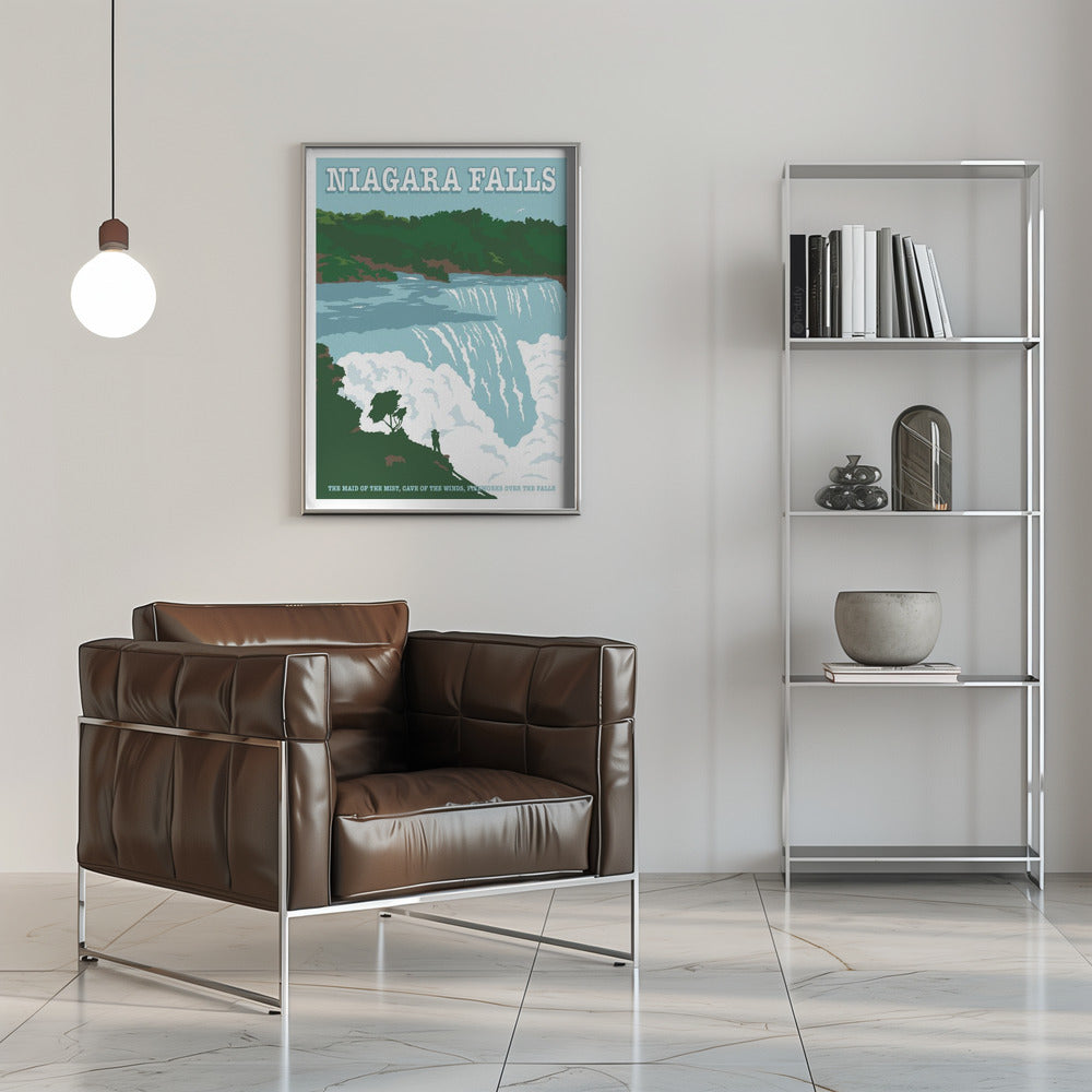 Wall art Niagara FallsTravel Print-16X20inches-In Black Floating Frame