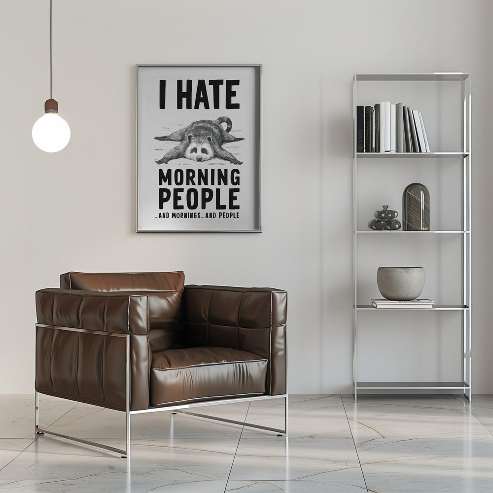 canvas prints I Hate Morning People16X20inches- Black Frame