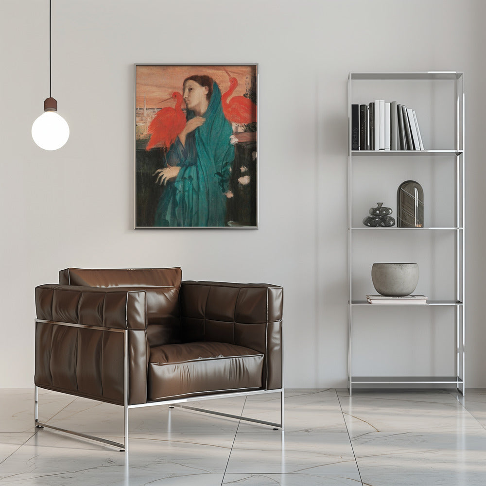 Young Woman With Ibis Wall Artwork 0