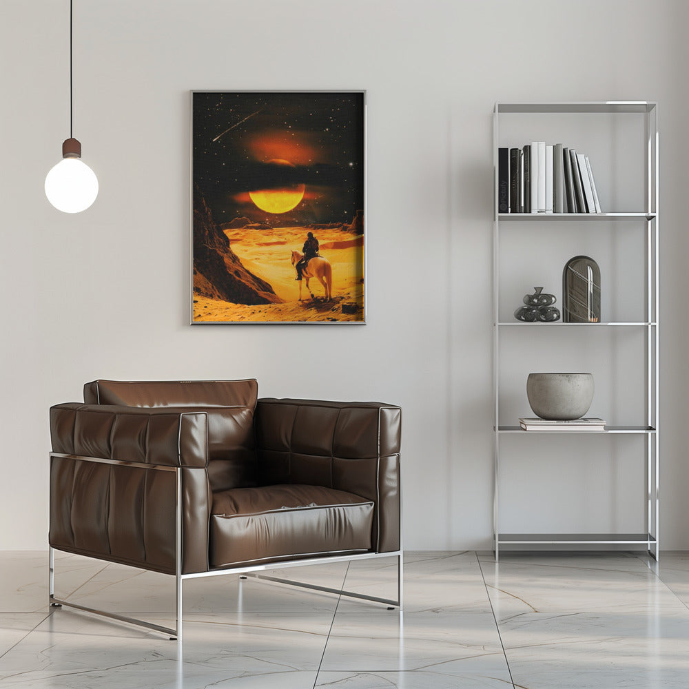 Artwork Western Space Adventure16X20inches- Black Frame