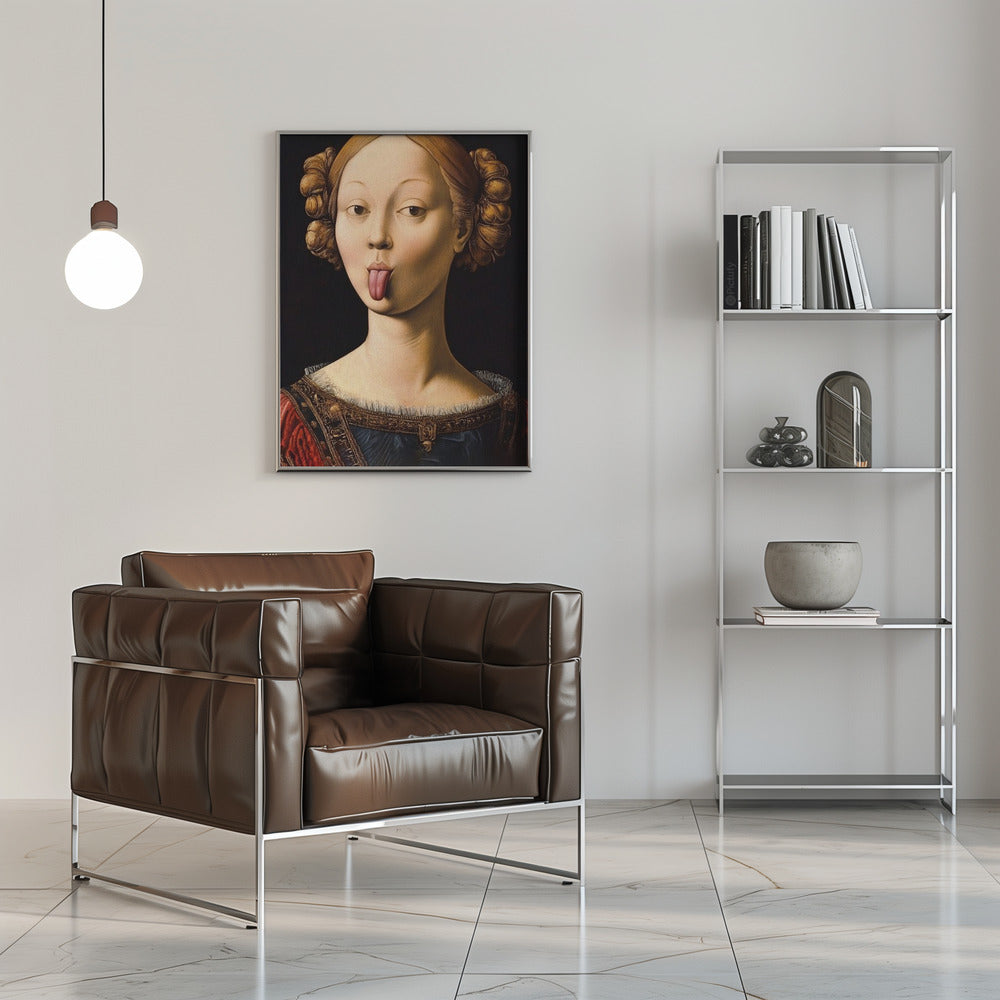 canvas prints Insolent Lady16X20inches- Black Frame