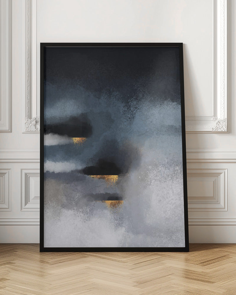 Cloudburst Wall Artwork In Black Floating Frame