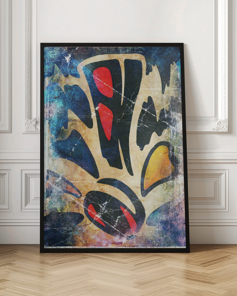 The abstraction Wall Artwork In Black Floating Frame