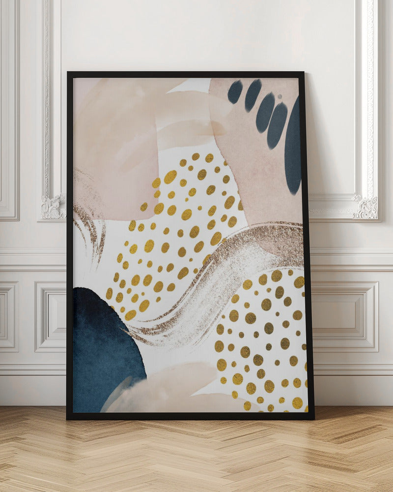 Smooth Abstract-3 Wall Artwork In Black Floating Frame