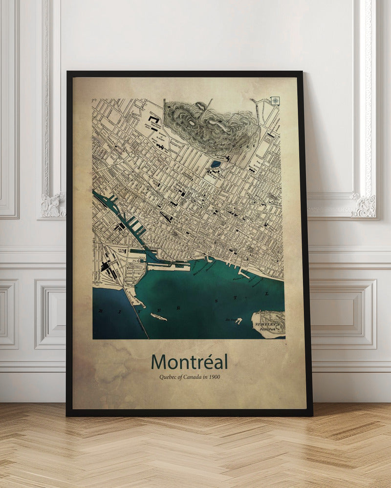 Wall art Montreal map-36X48inches-Gallery Wrapped (Ready to Hang)