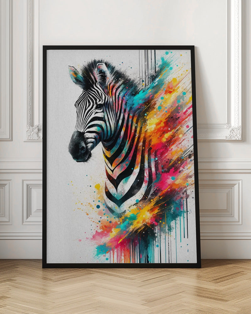 Artwork Colorful Zebra36X48inches- Unframed