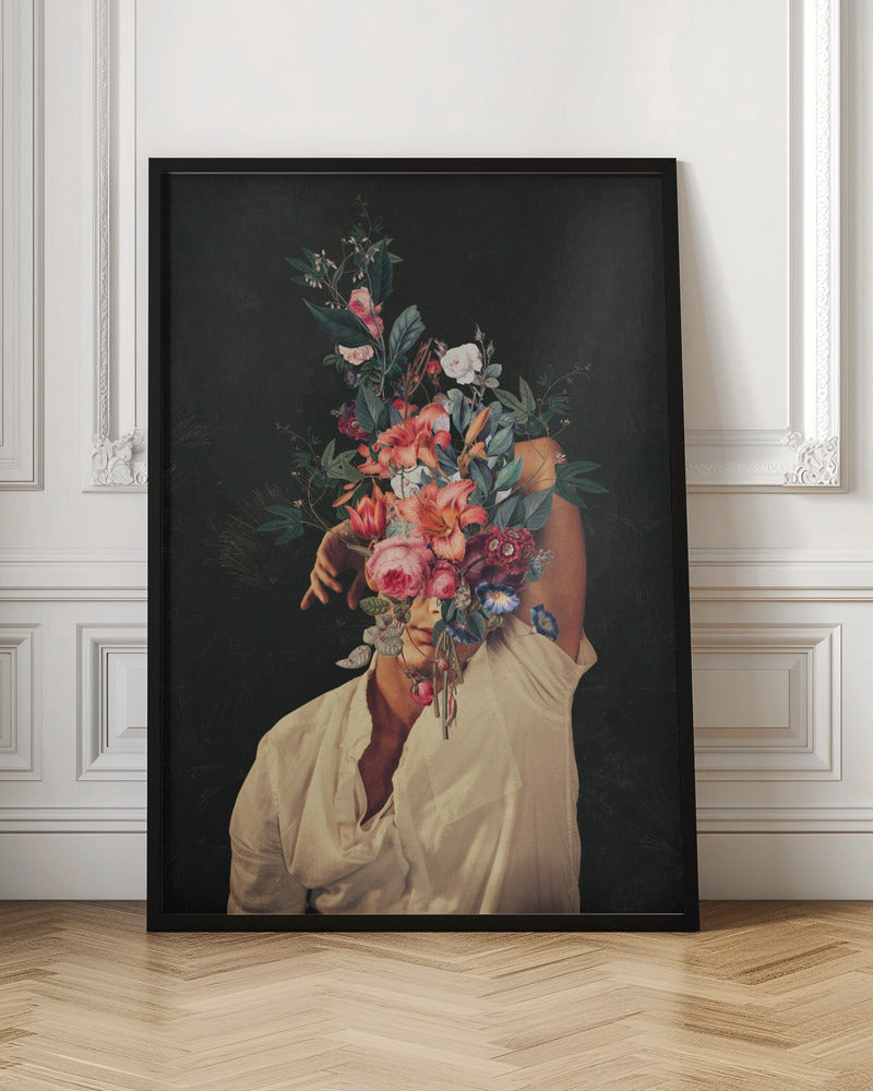 Roses Bloomed Everytime I Thought of You Wall Artwork In Black Floating Frame