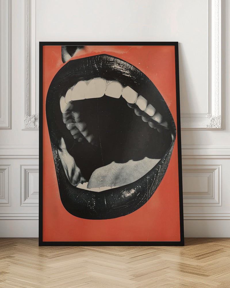 The Mouth Wall Artwork In Black Floating Frame
