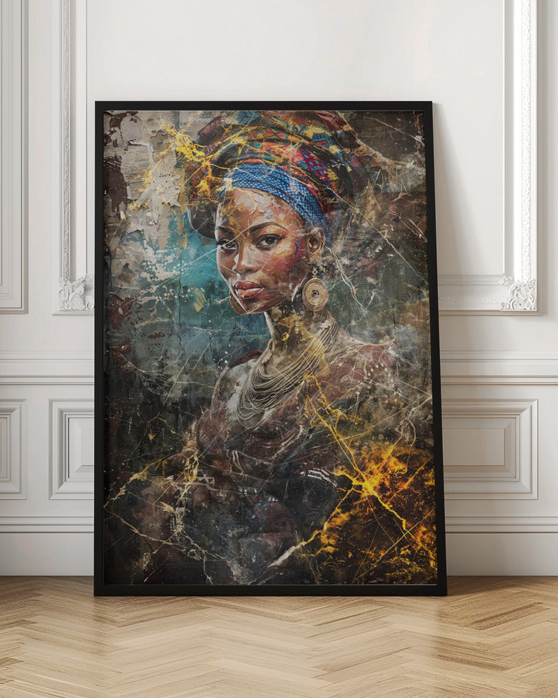 African Art Illustration Wallart 067 Wall Artwork Gallery Wrapped (Ready to Hang)