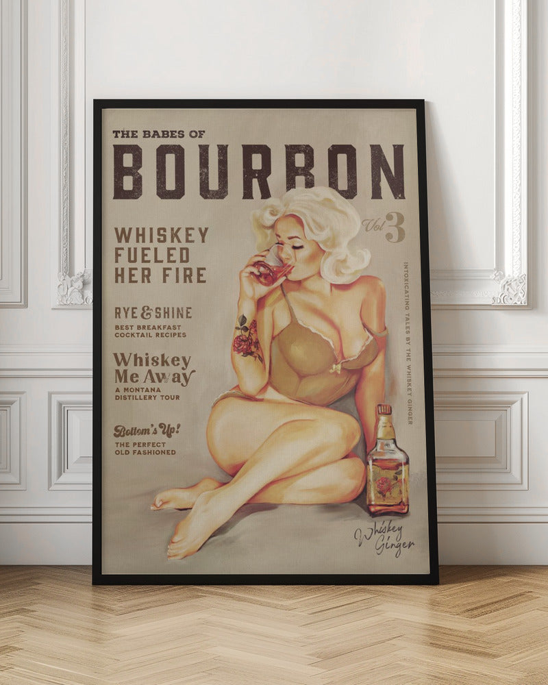 Babes of Bourbon Vol 3 Sexy Vintage Pin Up Girl Drinking Whiskey