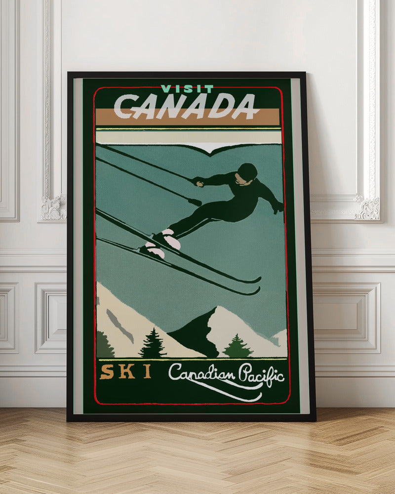 Wall art Winter Tourism: Vintage Ski Canada Poster-36X48inches-Gallery Wrapped (Ready to Hang)