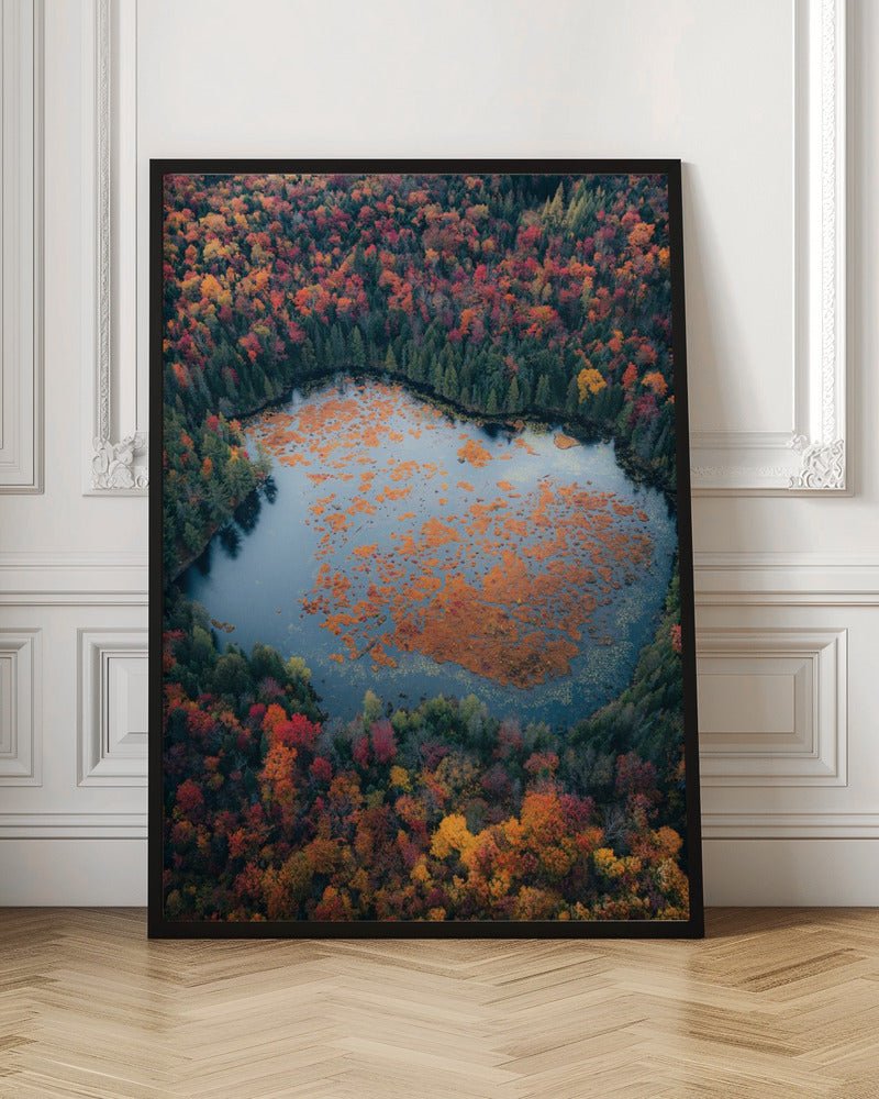 Wall art Autumn at the Lake-36X48inches-Gallery Wrapped (Ready to Hang)