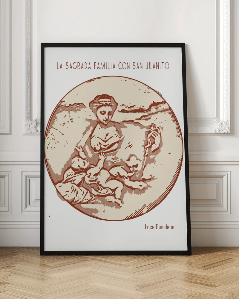 canvas prints Line Art Minimalist – La Sagrada Familia Con San Juanito – Luca Giordano36X48inches- Unframed