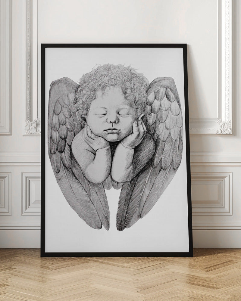 canvas prints Sleeping Cherub With Curly Hair36X48inches- Unframed
