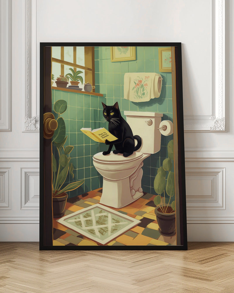 canvas prints Toilet Cat36X48inches- Unframed