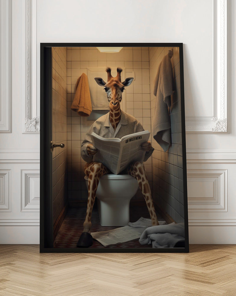 canvas prints Giraffe In the Toilet36X48inches- Unframed
