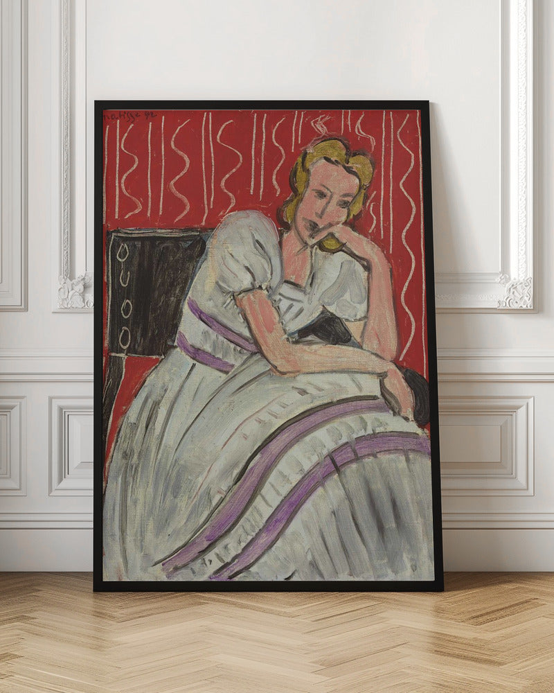 Artwork  Jeune Femme Assise En Robe Grise -inches