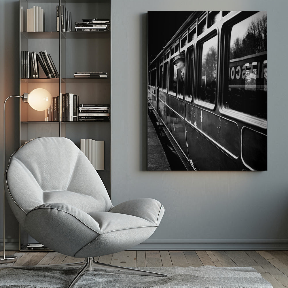 Artwork- The Goodbye Girl ....leaving-36X48inches-In Black Floating Frame