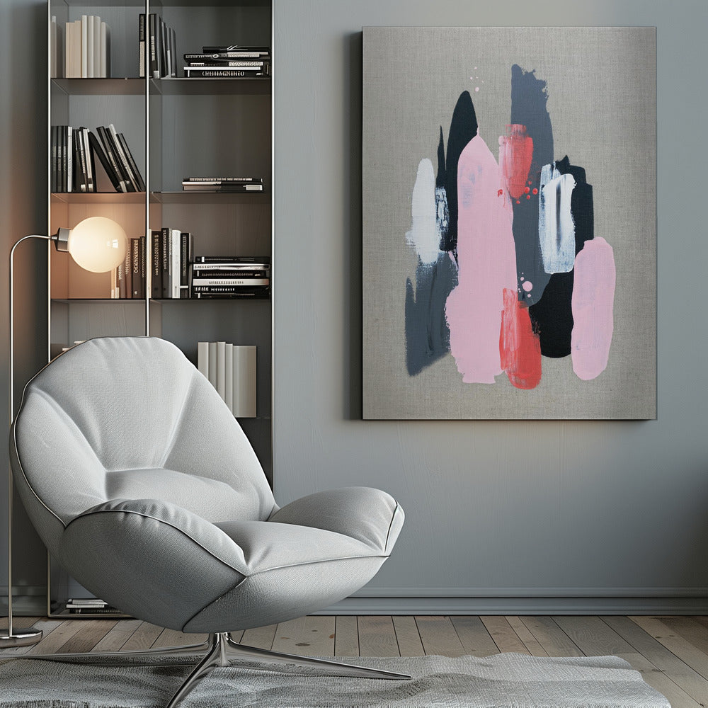 Pink Black and Grey 1 Wall Artwork 0