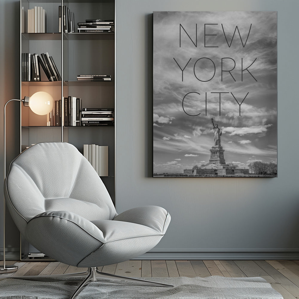 Wall art NYC Statue of Liberty | Text & Skyline