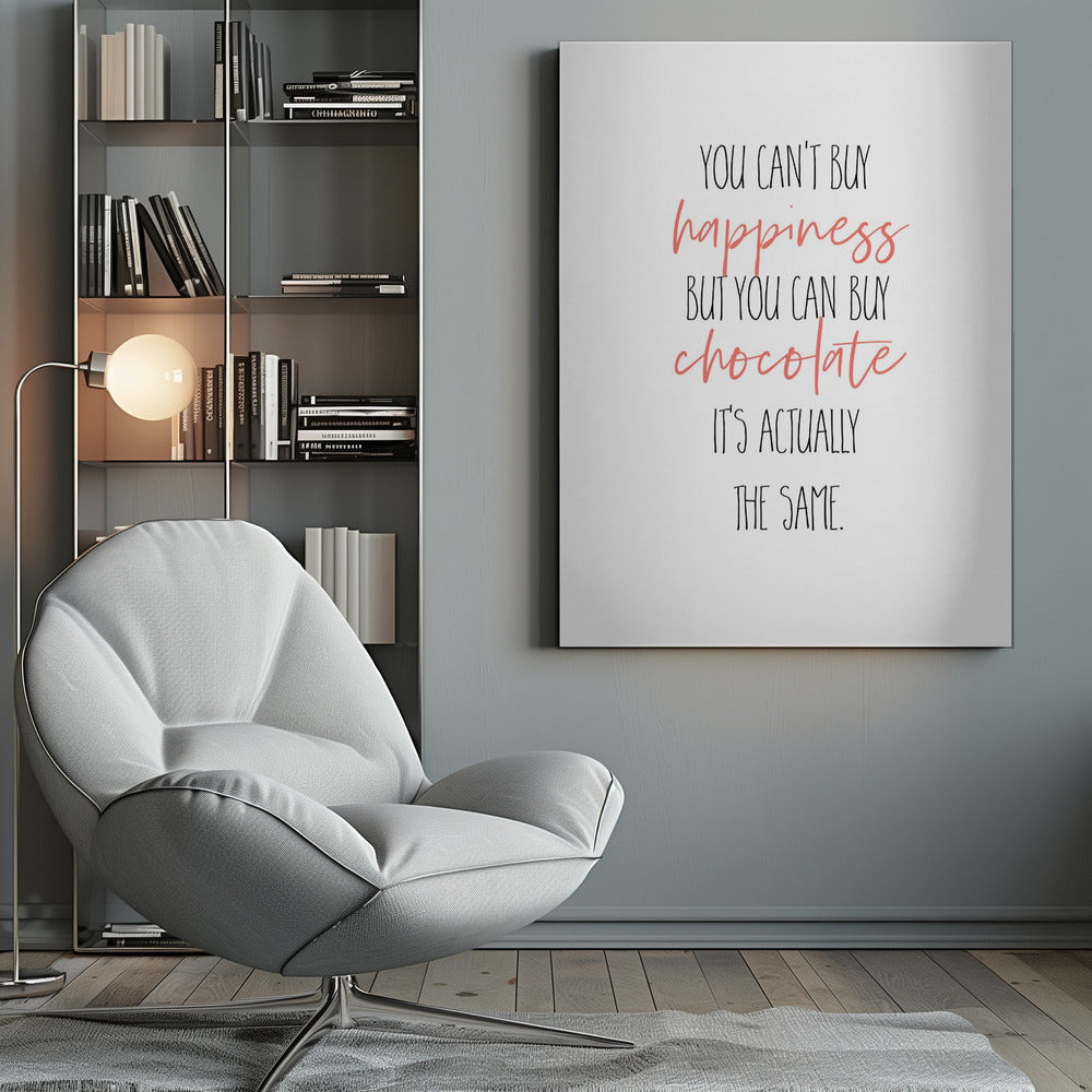 canvas prints YOU CAN’T BUY HAPPINESS – BUT CHOCOLATEinches-