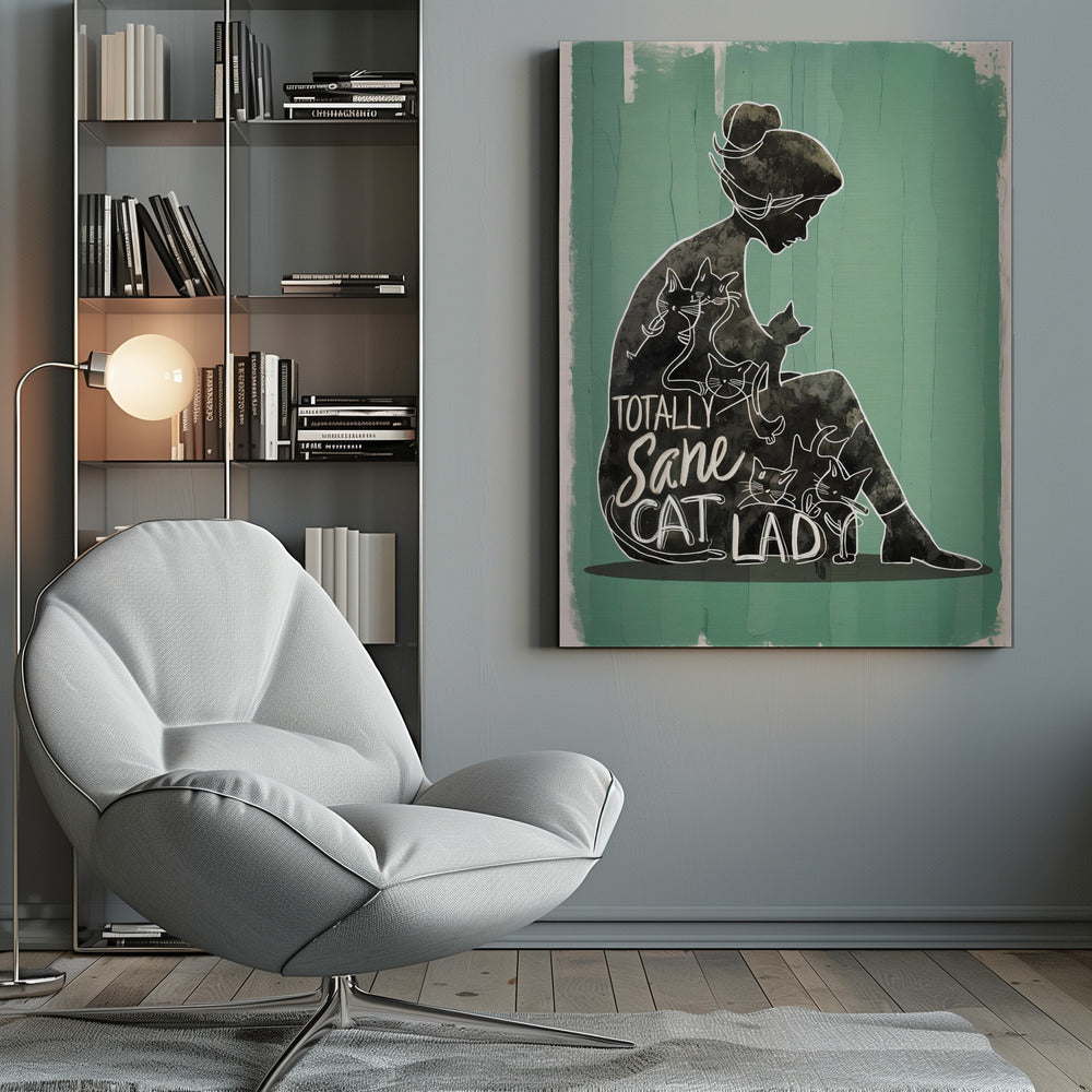 canvas prints Totally Sane Cat Ladyinches-
