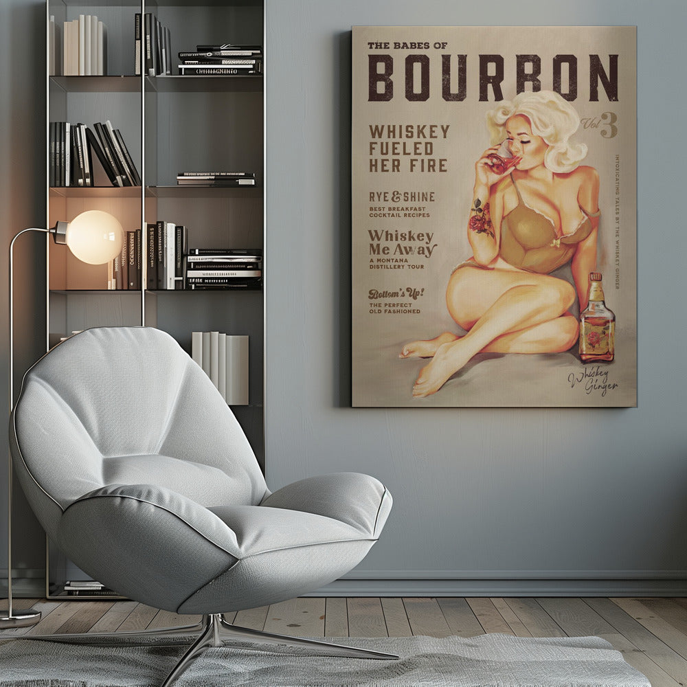 Babes of Bourbon Vol 3 Sexy Vintage Pin Up Girl Drinking Whiskey