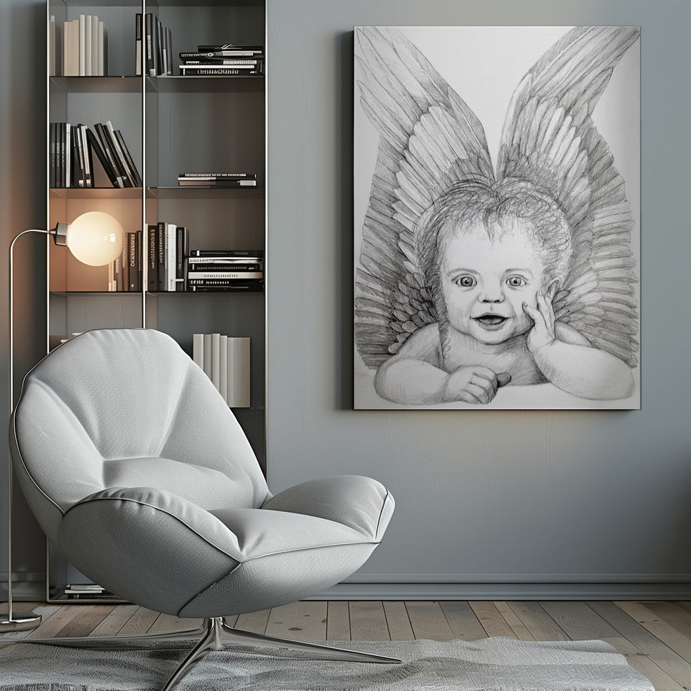 canvas prints Cherubic Baby Angelinches-