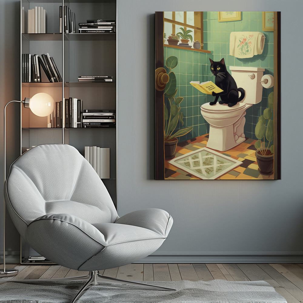 canvas prints Toilet Catinches-