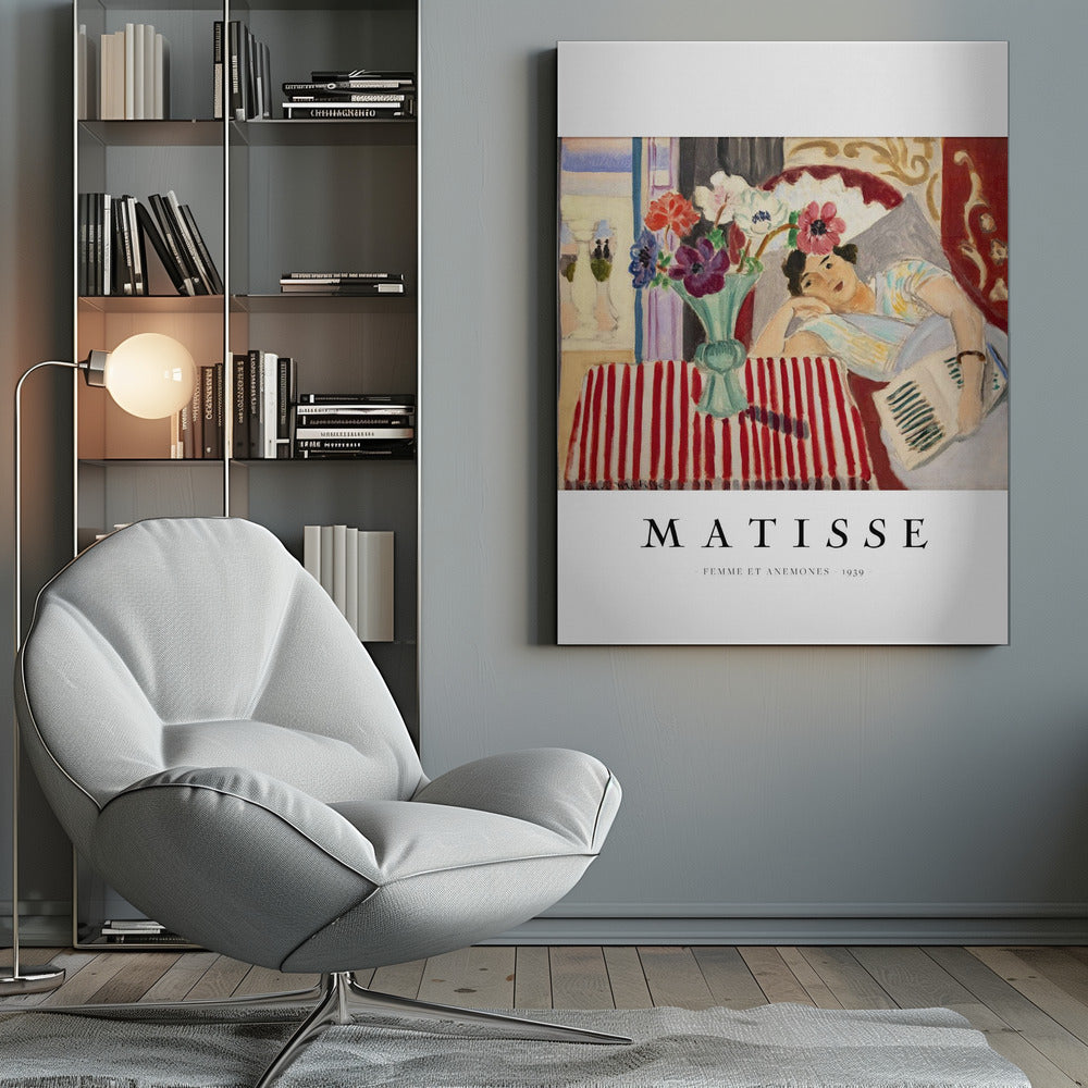 Artwork Femme Et Anémones Matisse 36X48-inches
