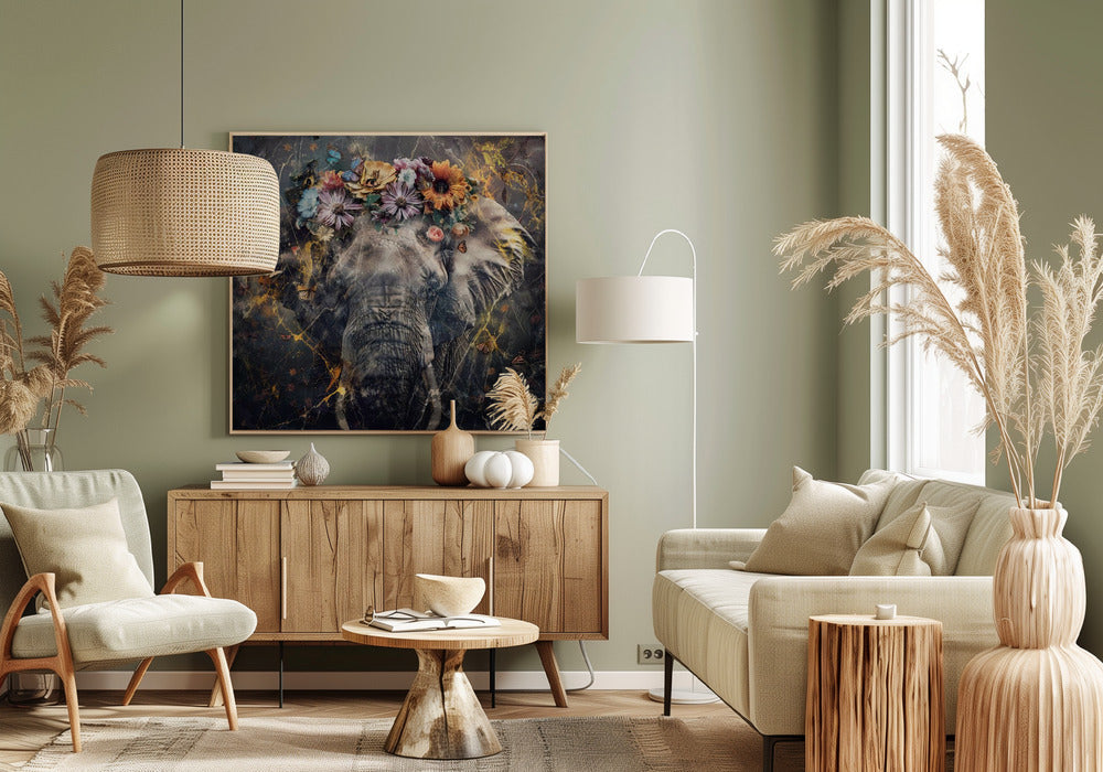 Elephant Animal Vintage Art Illustration Wallart 01 Wall Artwork 0