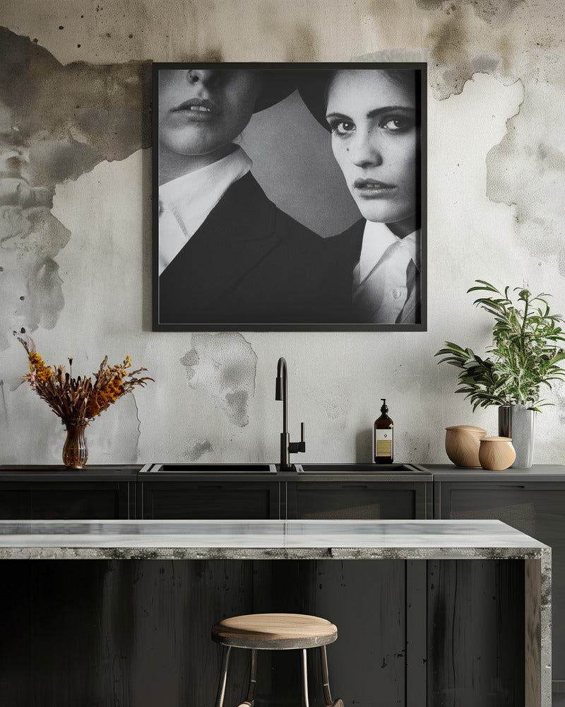 Artwork- Blues sisters-24X24inches-In White Floating Frame