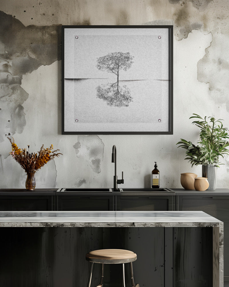 Artwork- Broken canvas.-24X24inches-In White Floating Frame