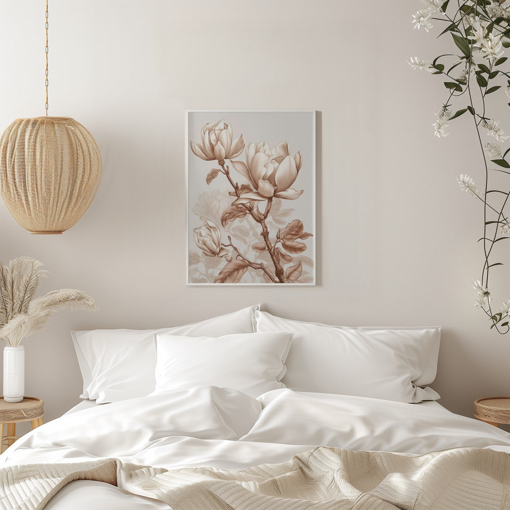 Beige Flowers 3 Wall Artwork 0