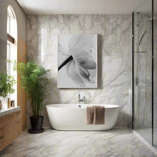 Blooming Flower Wall Artwork In Black Floating Frame