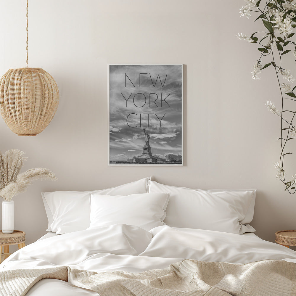 Wall art NYC Statue of Liberty | Text & Skyline