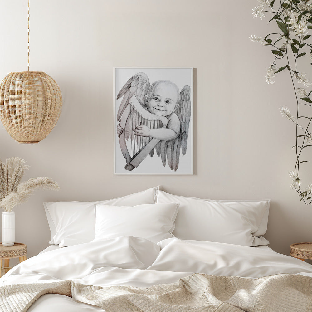 canvas prints Joyfully Playing A Harpinches-