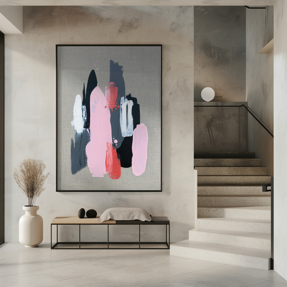 Pink Black and Grey 1 Wall Artwork 0