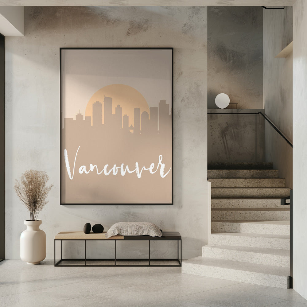 Wall art Skyline Earth Tone 2 96-16X20inches-Gallery Wrapped (Ready to Hang)
