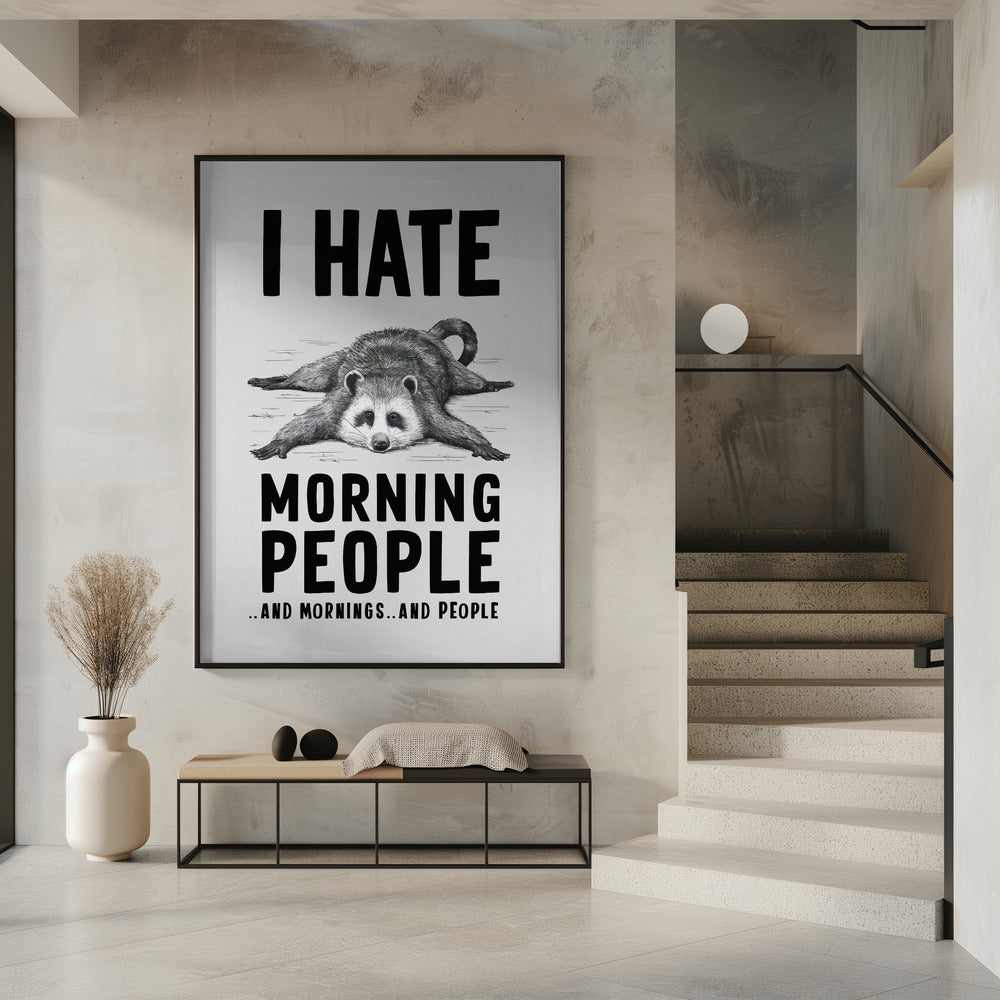 canvas prints I Hate Morning People16X20inches- Unframed