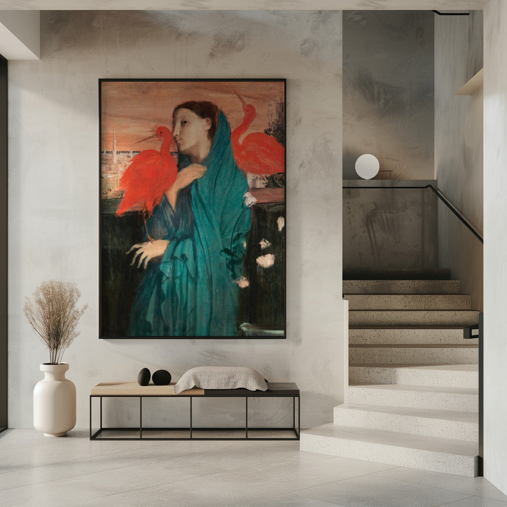 Young Woman With Ibis Wall Artwork 0