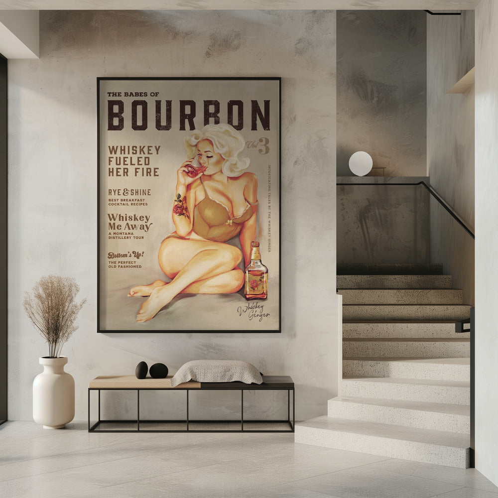 Babes of Bourbon Vol 3 Sexy Vintage Pin Up Girl Drinking Whiskey