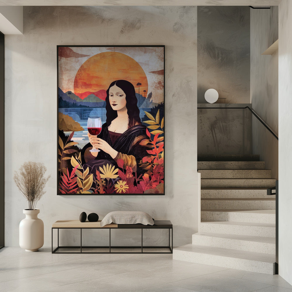 canvas prints Mona Lisa Chill Out  Watercolor Digital Painting16X20inches- Unframed