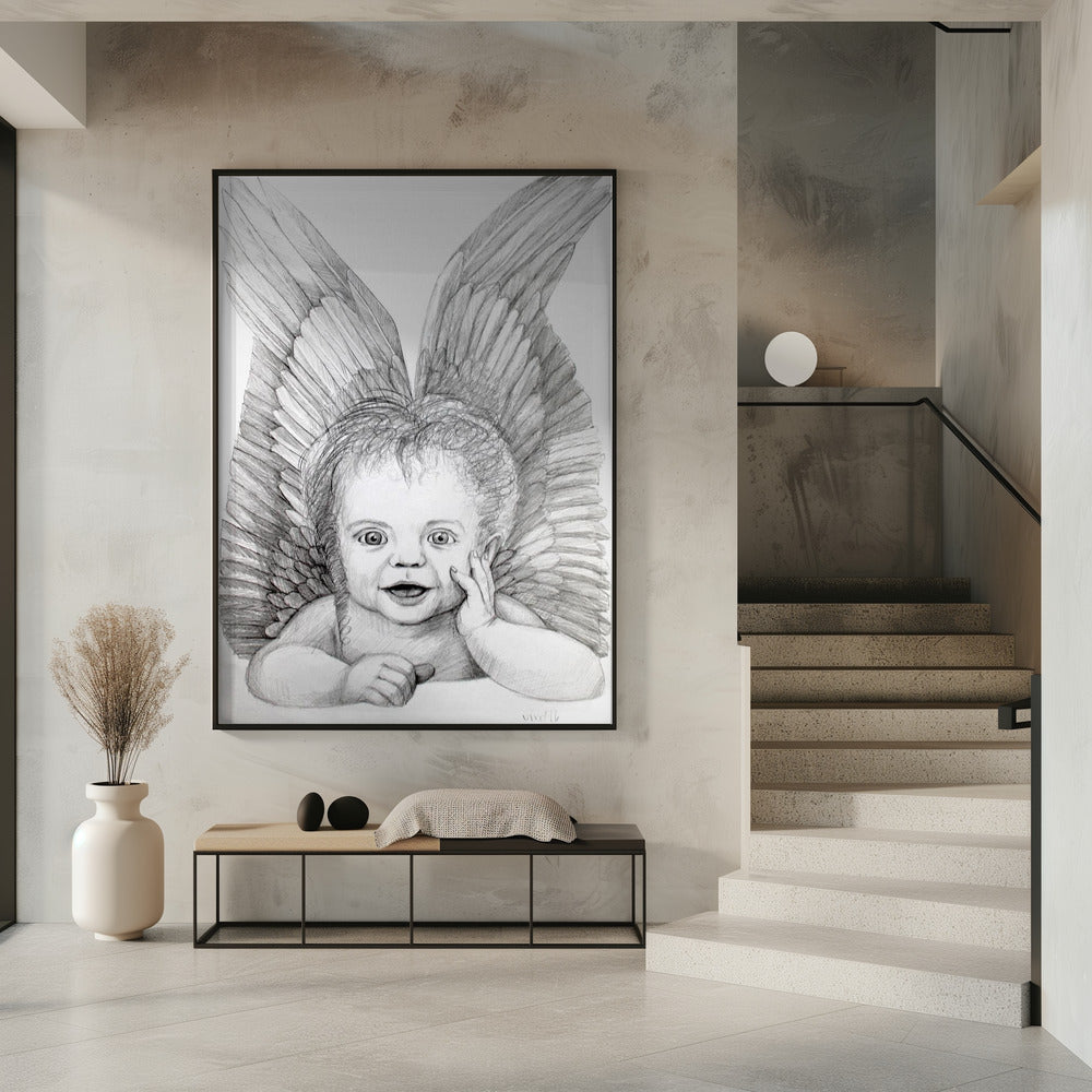 canvas prints Cherubic Baby Angel16X20inches- Unframed