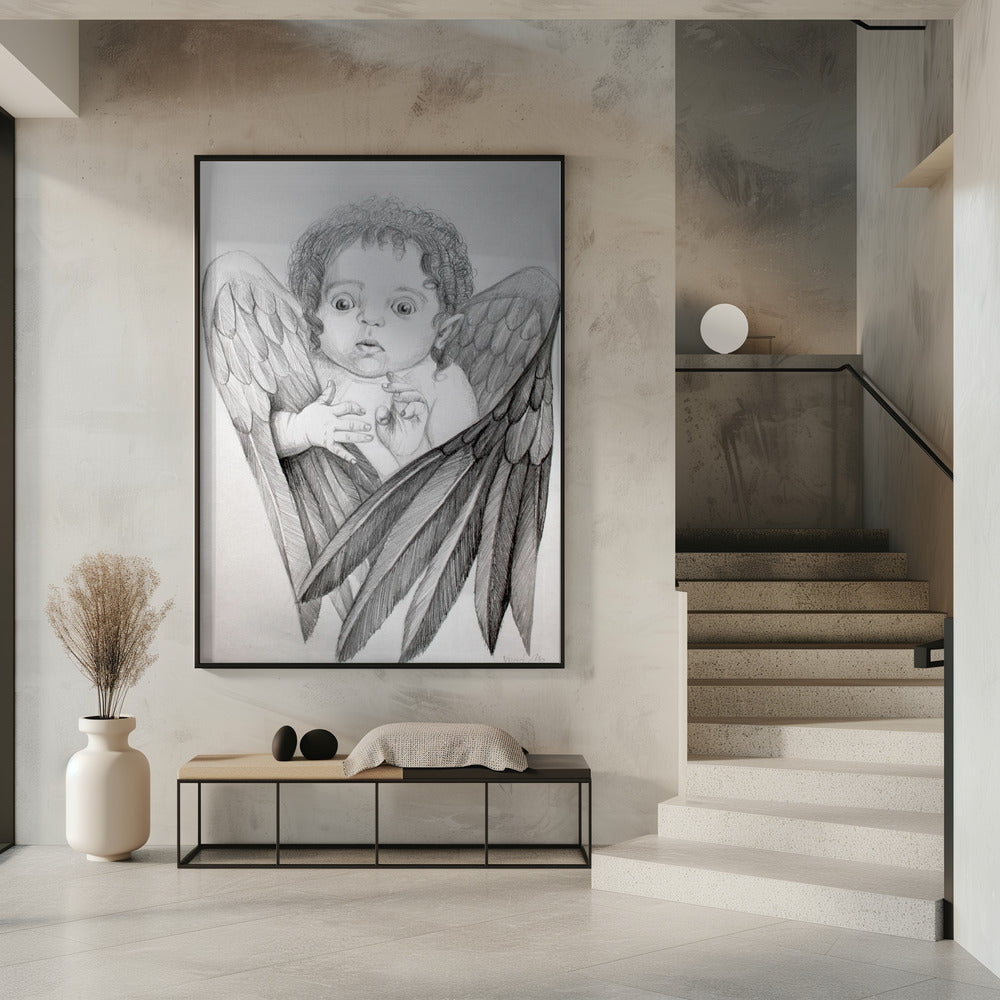 canvas prints Surprised Little Cherub16X20inches- Unframed